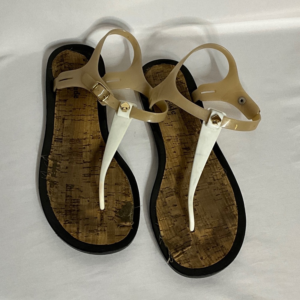 Kate Spade Beige and White Sandals size 9